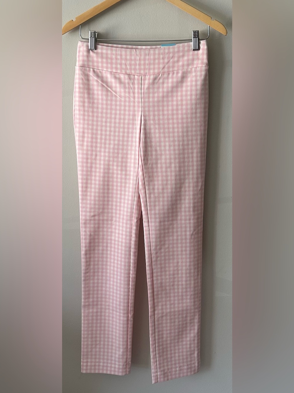 NWT J. McLaughlin women’s 0 masie pant pink/white gingham